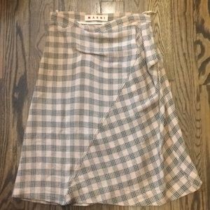 Marni wool gingham skirt